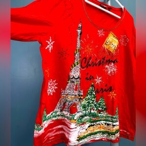 Onque Casual Christmas shirt “Christmas in Paris” size 3X